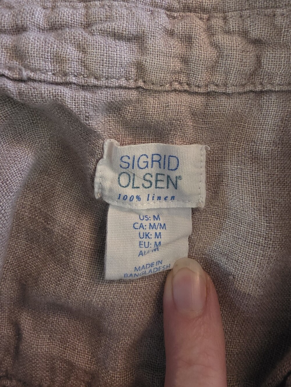 Sigrid Olsen Linen Button Up Top- Medium - Picture 2 of 9